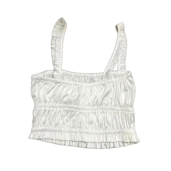 NWT! WAYF Peyton White Smocked Crop Camisole. Medium - Picture 5 of 8